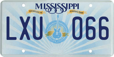 MS license plate LXU066