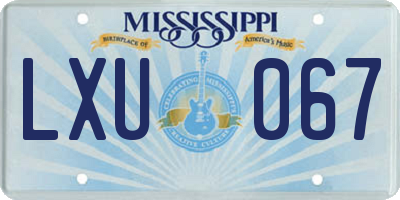 MS license plate LXU067
