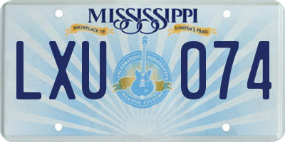MS license plate LXU074