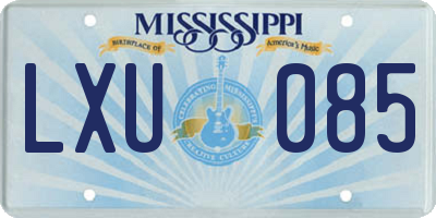 MS license plate LXU085