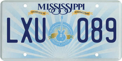 MS license plate LXU089