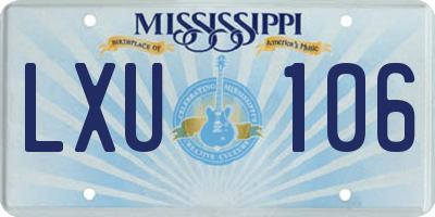 MS license plate LXU106