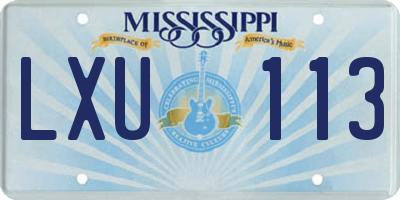 MS license plate LXU113