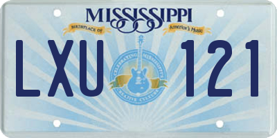 MS license plate LXU121