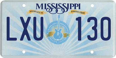 MS license plate LXU130