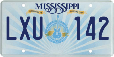 MS license plate LXU142