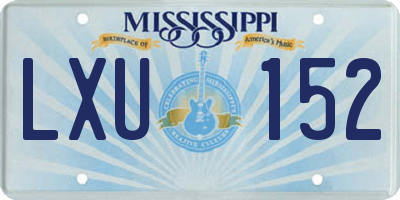 MS license plate LXU152