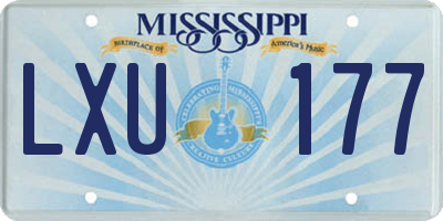 MS license plate LXU177