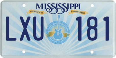 MS license plate LXU181