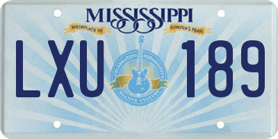 MS license plate LXU189