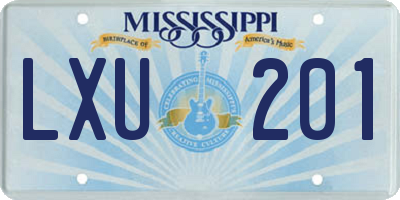 MS license plate LXU201