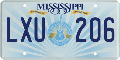MS license plate LXU206