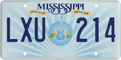 MS license plate LXU214