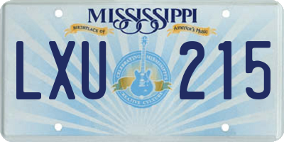 MS license plate LXU215