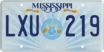 MS license plate LXU219