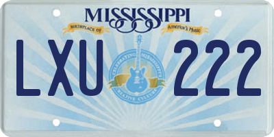MS license plate LXU222