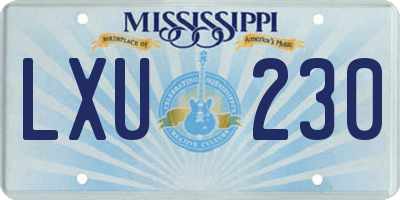 MS license plate LXU230