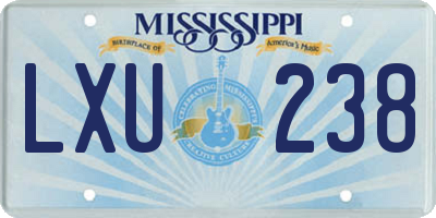 MS license plate LXU238