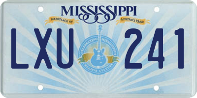 MS license plate LXU241