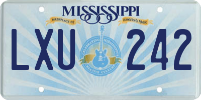 MS license plate LXU242