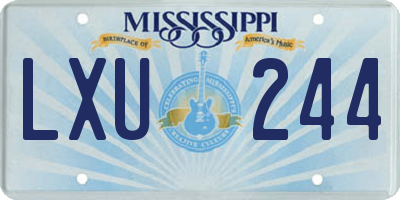 MS license plate LXU244