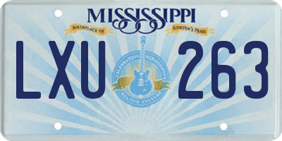 MS license plate LXU263