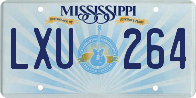 MS license plate LXU264
