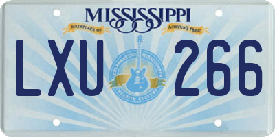 MS license plate LXU266