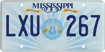 MS license plate LXU267
