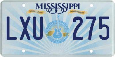 MS license plate LXU275
