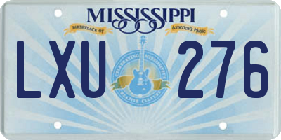 MS license plate LXU276