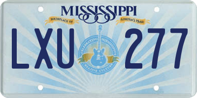 MS license plate LXU277