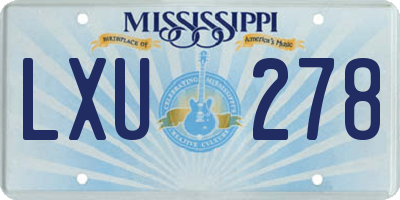 MS license plate LXU278