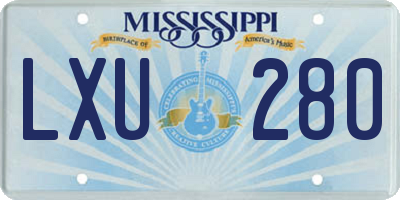 MS license plate LXU280