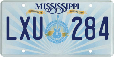 MS license plate LXU284