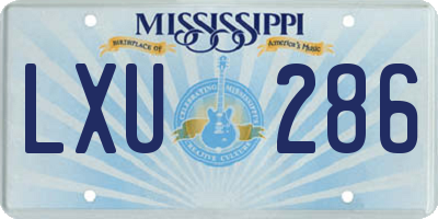 MS license plate LXU286