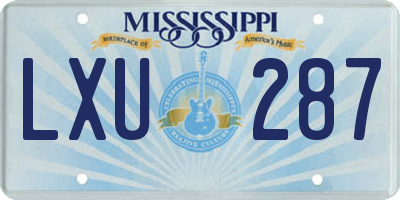 MS license plate LXU287