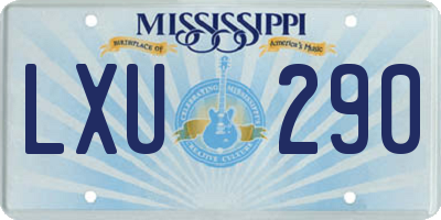 MS license plate LXU290