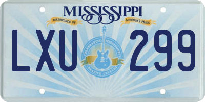 MS license plate LXU299