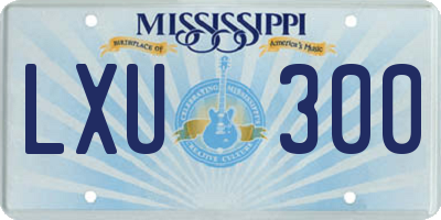 MS license plate LXU300