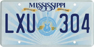 MS license plate LXU304