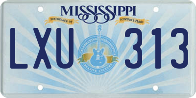 MS license plate LXU313