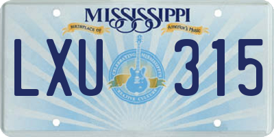 MS license plate LXU315