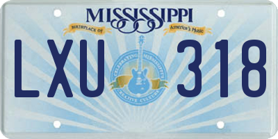 MS license plate LXU318