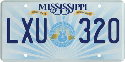 MS license plate LXU320