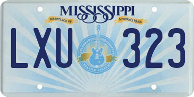 MS license plate LXU323