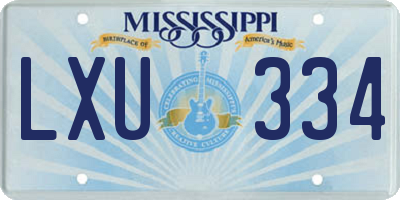 MS license plate LXU334