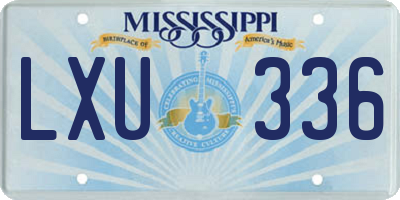 MS license plate LXU336