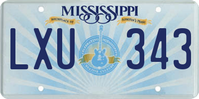 MS license plate LXU343