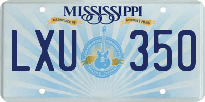 MS license plate LXU350
